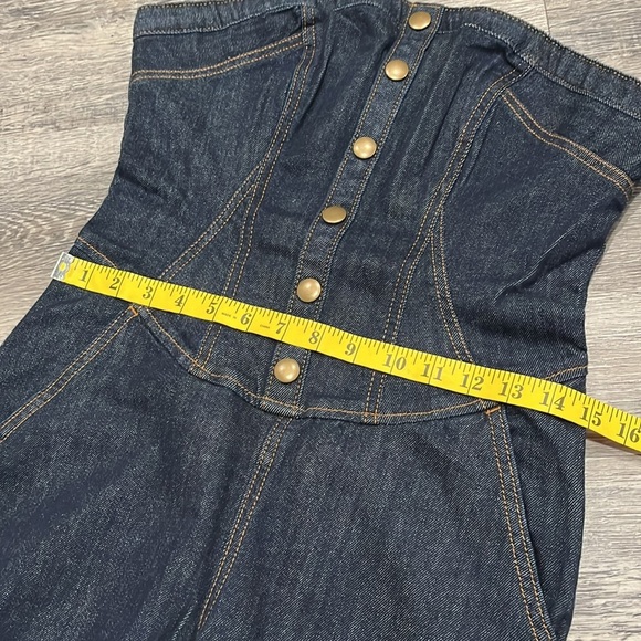Anthropologie NWT Strapless Denim Corset Jumpsuit - 8 (runs small) - Picture 13 of 15